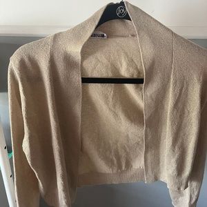 Calvin Klein small sparkly tan cardigan